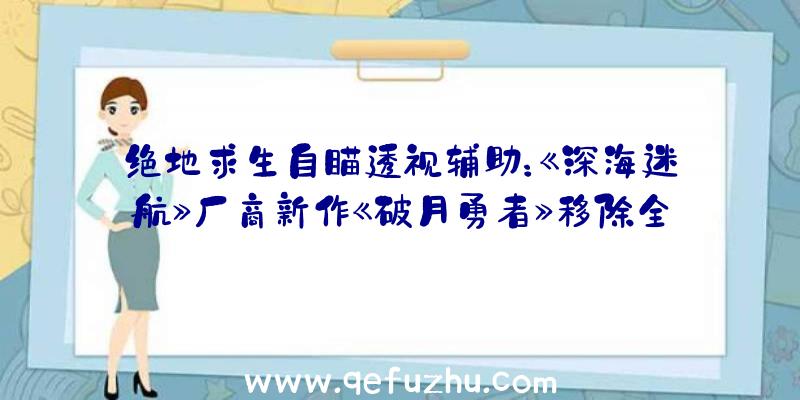 绝地求生自瞄透视辅助：《深海迷航》厂商新作《破月勇者》移除全部微交易